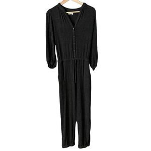 Velvet by Graham & Spencer Harper Cozy Soft Puff Sleeve Charcoal Jumpsuit S